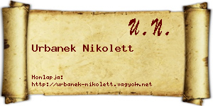 Urbanek Nikolett névjegykártya
