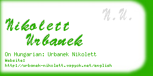 nikolett urbanek business card